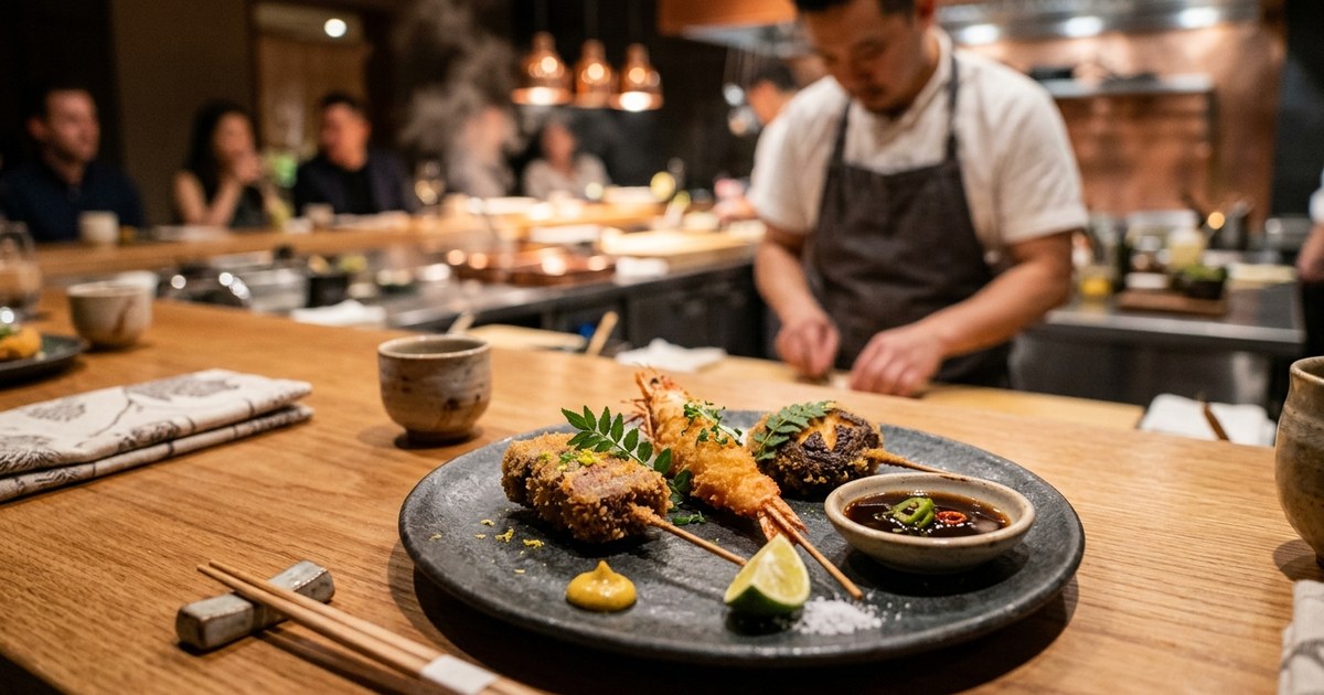 兵庫・打出の串揚げ「串かつ あーぼん」｜衣の軽さと極上コースを堪能する予約のヒント